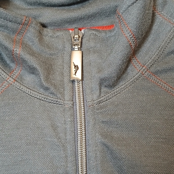 Tommy Bahama - Half Zip Gray Knit Sweater Pullover - Men's Size  Small - Picture 6 of 11